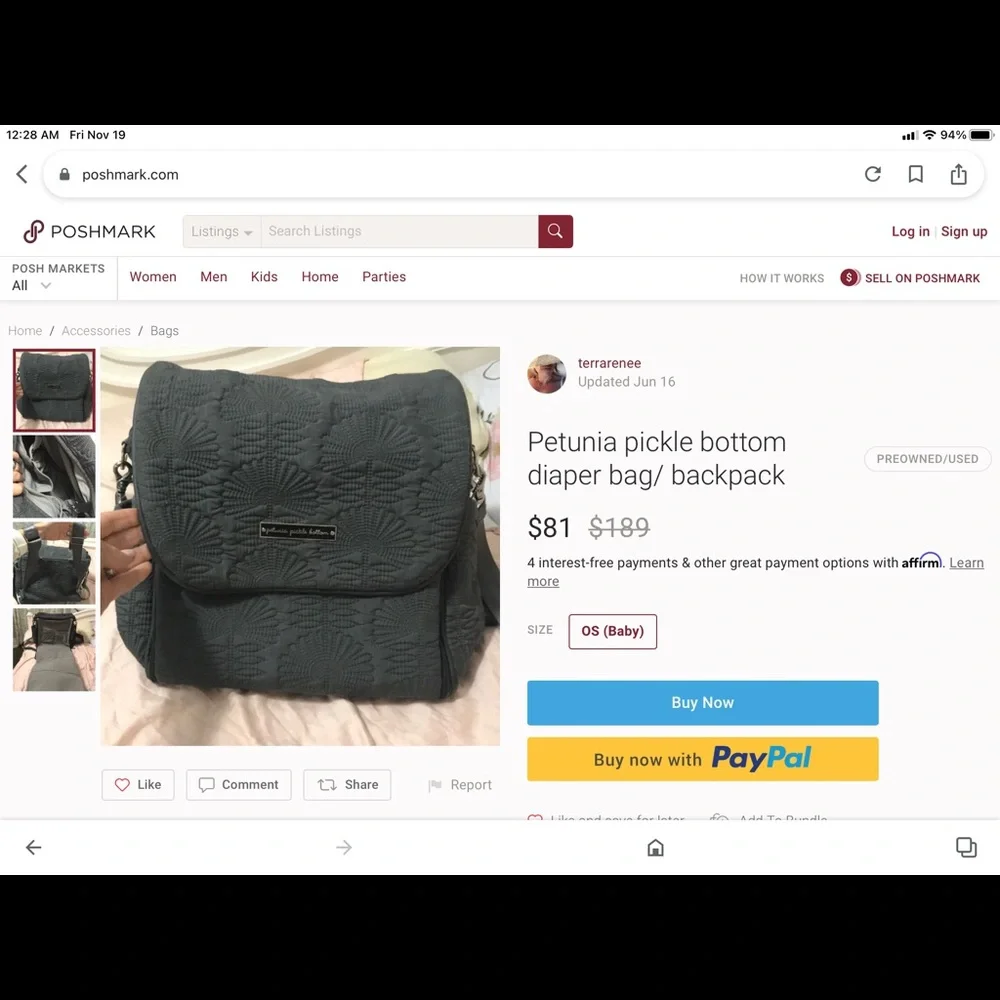 ‘Petunia Pickle Bottom’ Diaper Bag/Backpack